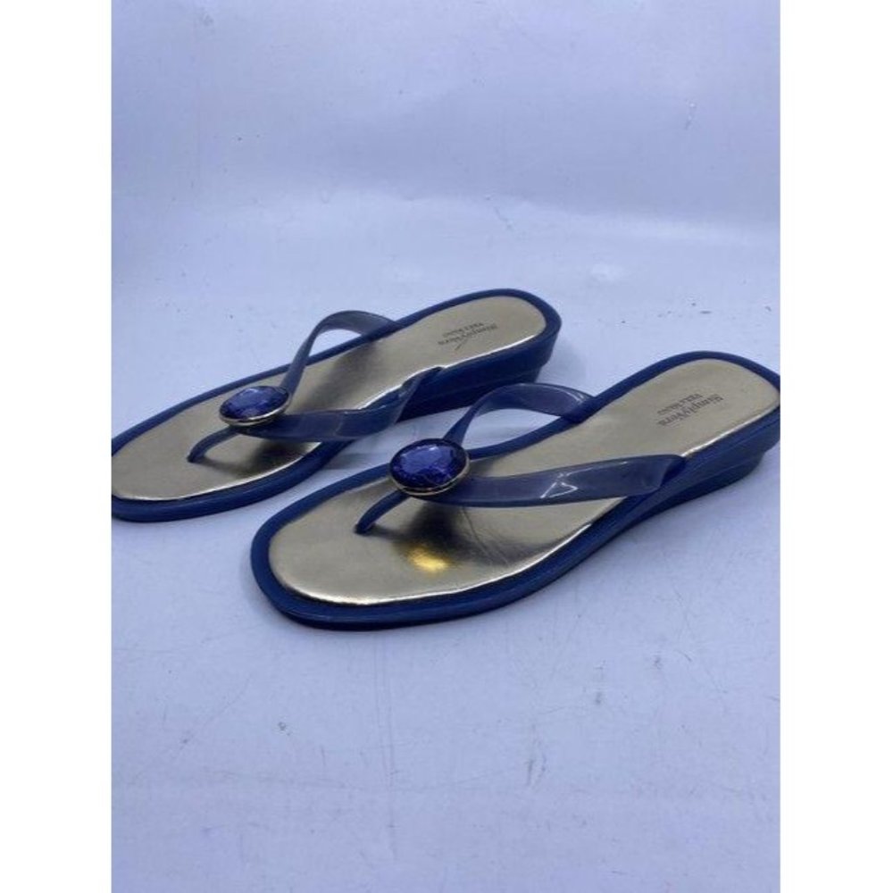Simply Vera Vera Wang Blue Gold Sandals Size Us - Picture 3 of 7